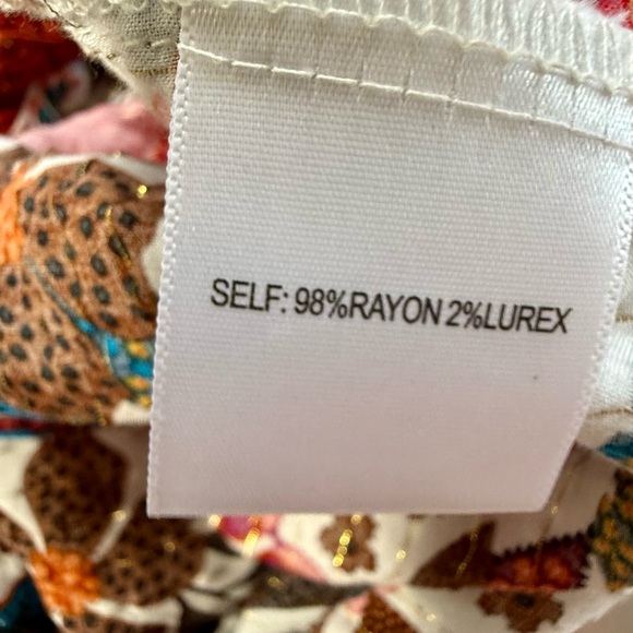 Jane & Delancey Women's Red Orange Floral Cottagecore Pullover V Neck Top Size M - Picture 6 of 11